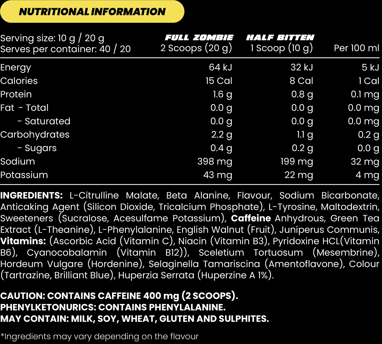 Zombie Labs CROSS-EYED Extreme Pre-Workout