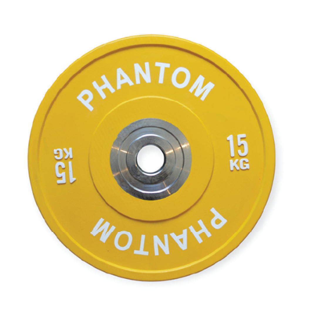 Package Bundle - 100KG Competition Olympic Bumper Plates + Phantom Black Signature Stealth 2.2m 20KG Barbell (700LBS) + Pair of Barbell Collars